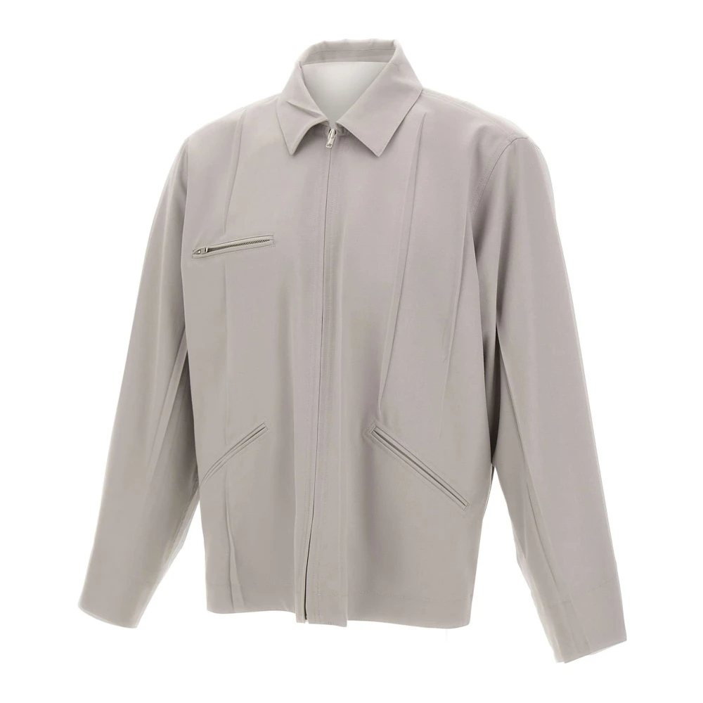 Mm6 Maison Margiela Men's Gray Zip Through Overshirt