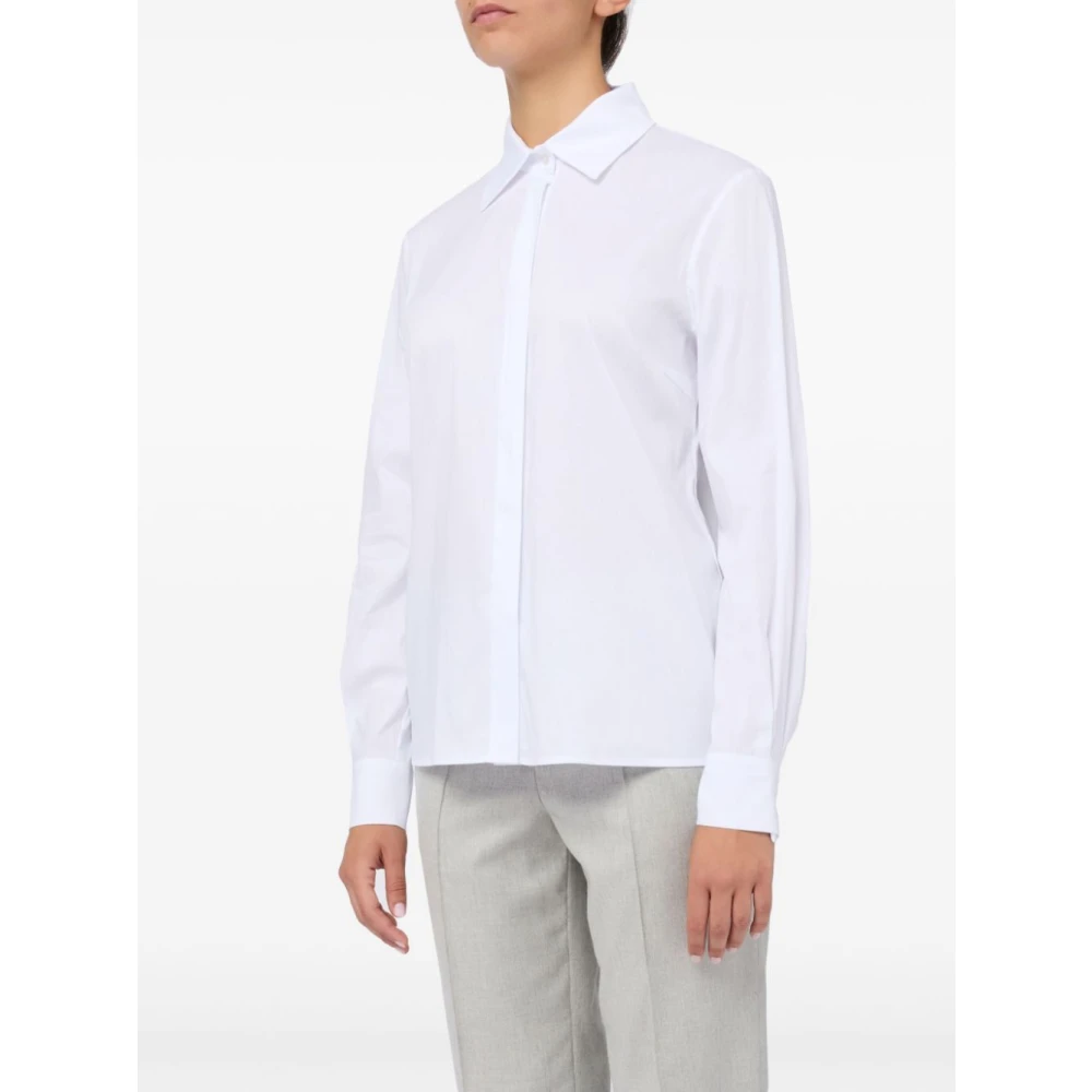 D.Exterior Klassieke Katoenen Witte Blouse Vrouwen White Dames