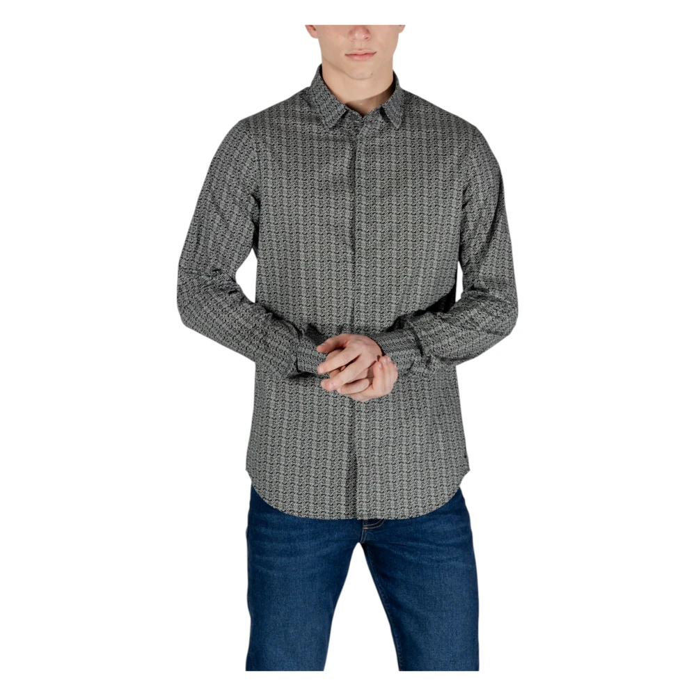 Armani Exchange Lange mouwen shirt Lente Zomer Collectie Black Heren