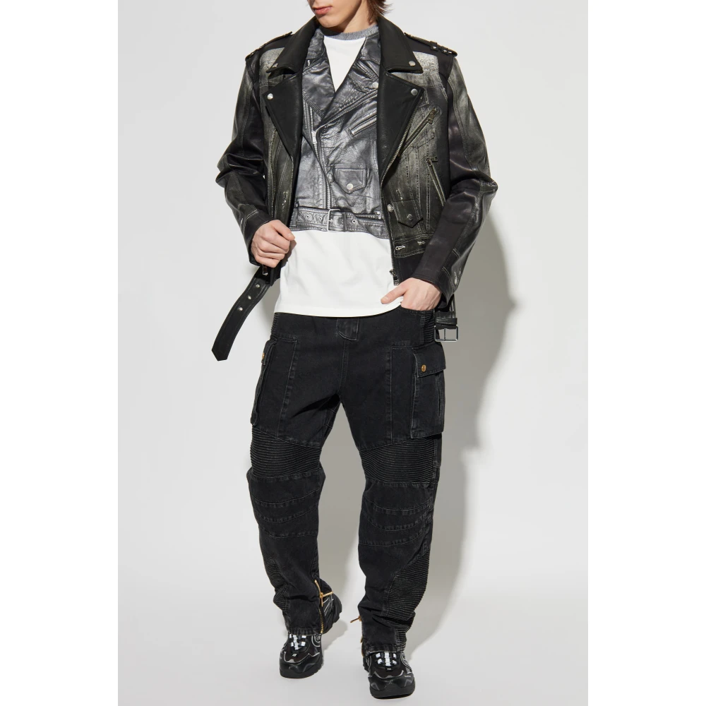 Balmain Cargo style jeans Black Heren