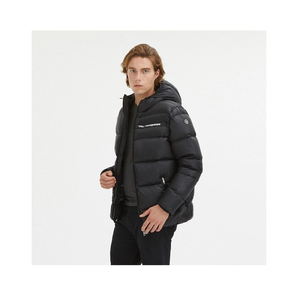Centogrammi Zwarte Hoodie met Rits Black Heren