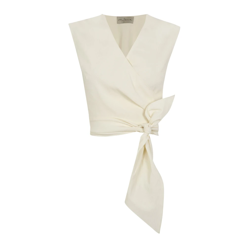 Cortana White Asa- Top Cruzado Marfil - Female - Sleeveless Tops - S - Tops