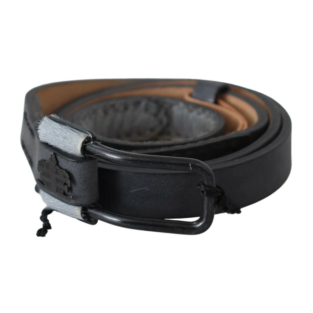 Ermanno Scervino Zwart Gevlochten Leren Riem Black Heren