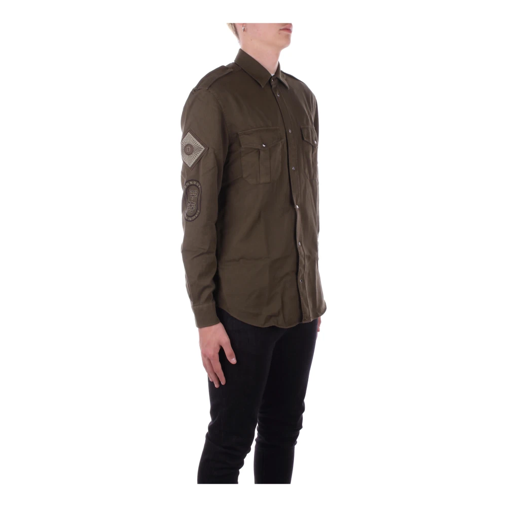 Dondup Groen Logo Shirt met Clip Zakken Green Heren