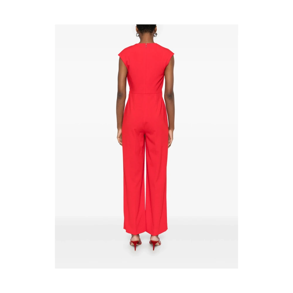 Calvin Klein Karmijnrode Mouwloze Jumpsuit met Achterrits Red Dames