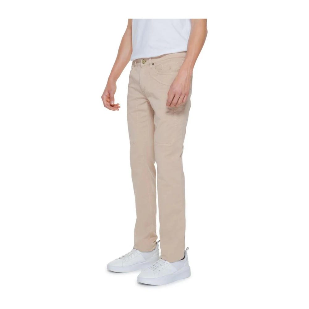 Jeckerson Slim Fit Katoenen Broeken Collectie Beige Heren