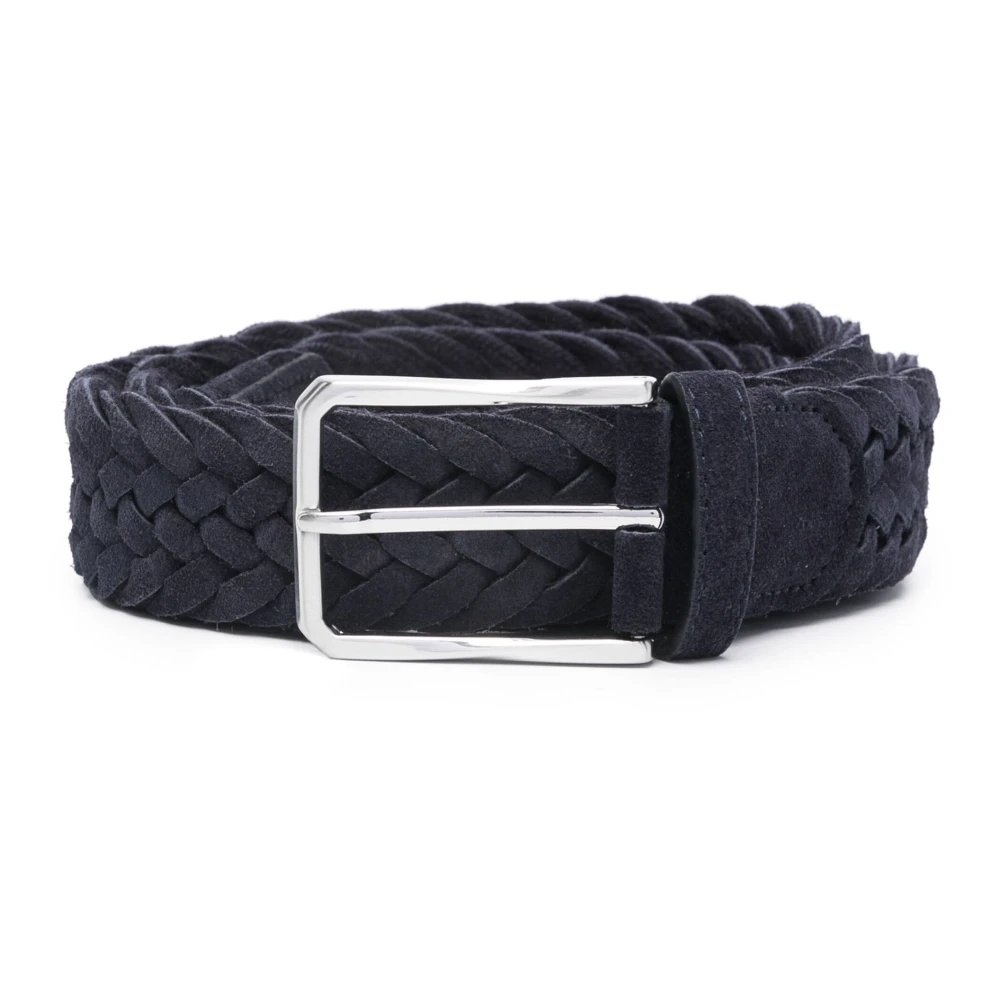 Canali Italiaanse Suede Riem Designers Code Kb00440 Blue Heren