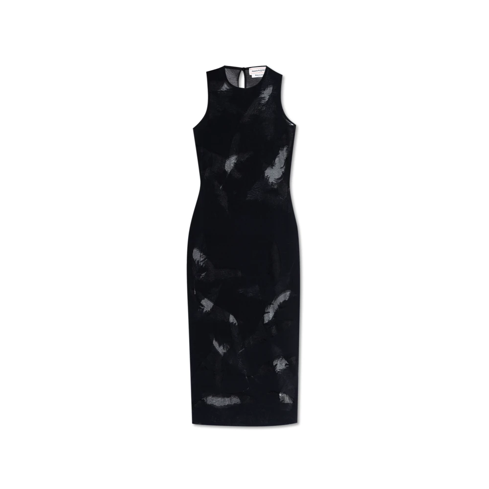 Alexander mcqueen Doorschijnende Jurk Black Dames