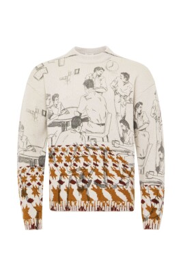 pull-gris-houndstooth-col-rond