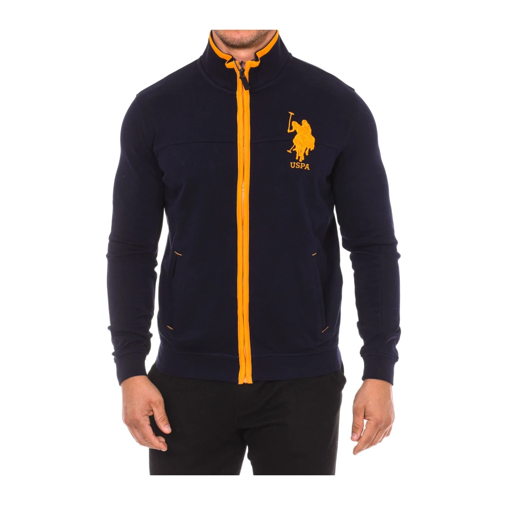 U.s. Polo Assn. Hoodie met rits en geborduurd logo Blue Heren