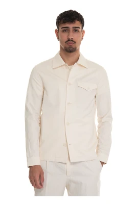 Knapp-Up Overshirt med Bröstficka