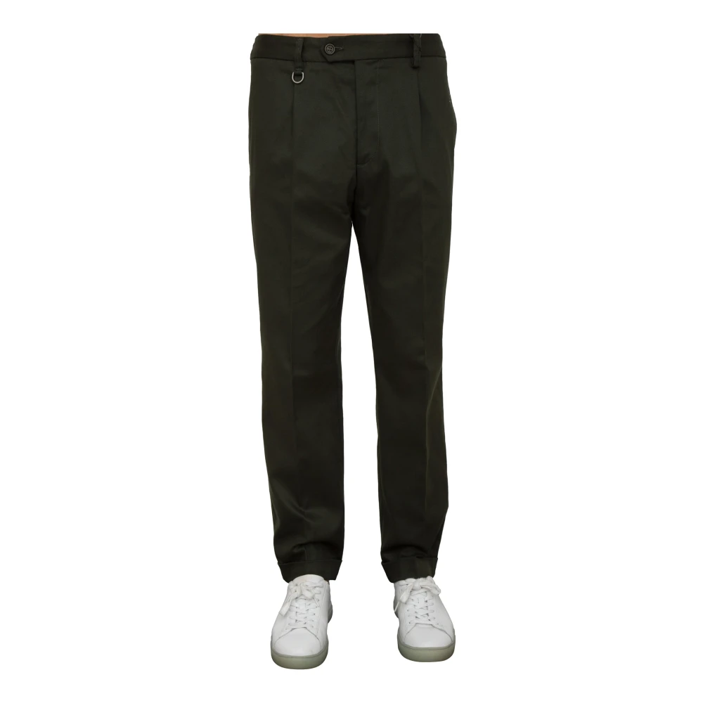 Paolo Pecora Groene Broek met Omgeslagen Zoom Green Heren