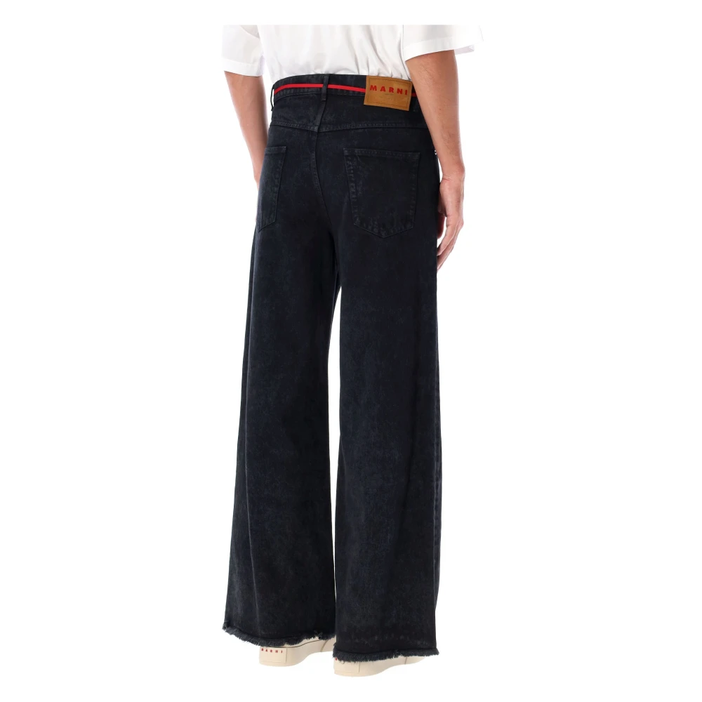 Marni Zwarte Wijde Denim Jeans Aw24 Black Heren