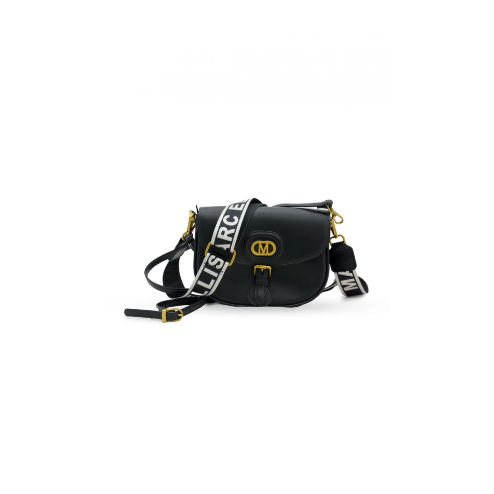 Marc Ellis Zwarte en gouden PVC schoudertas Black Dames