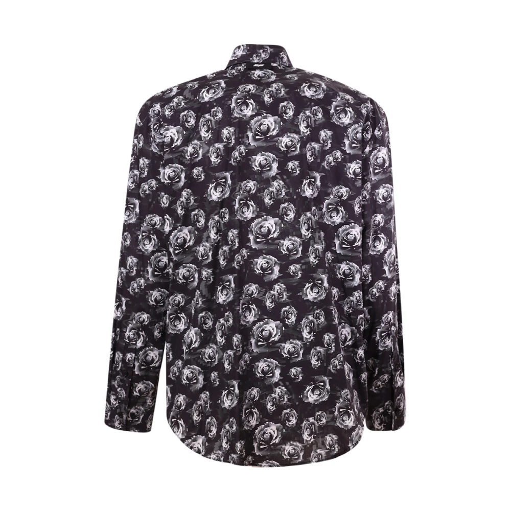 Msgm Zwarte Knoopsluiting Klassieke Kraag Shirt Black Heren
