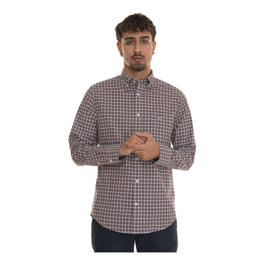 Gant Geruite Katoenen Knoopshirt Multicolor Heren