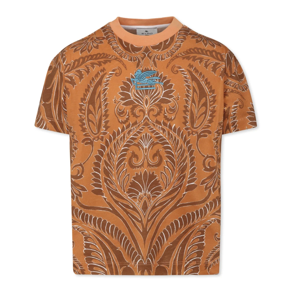 Etro Orange Paisley Print T-shirt Orange, Unisex