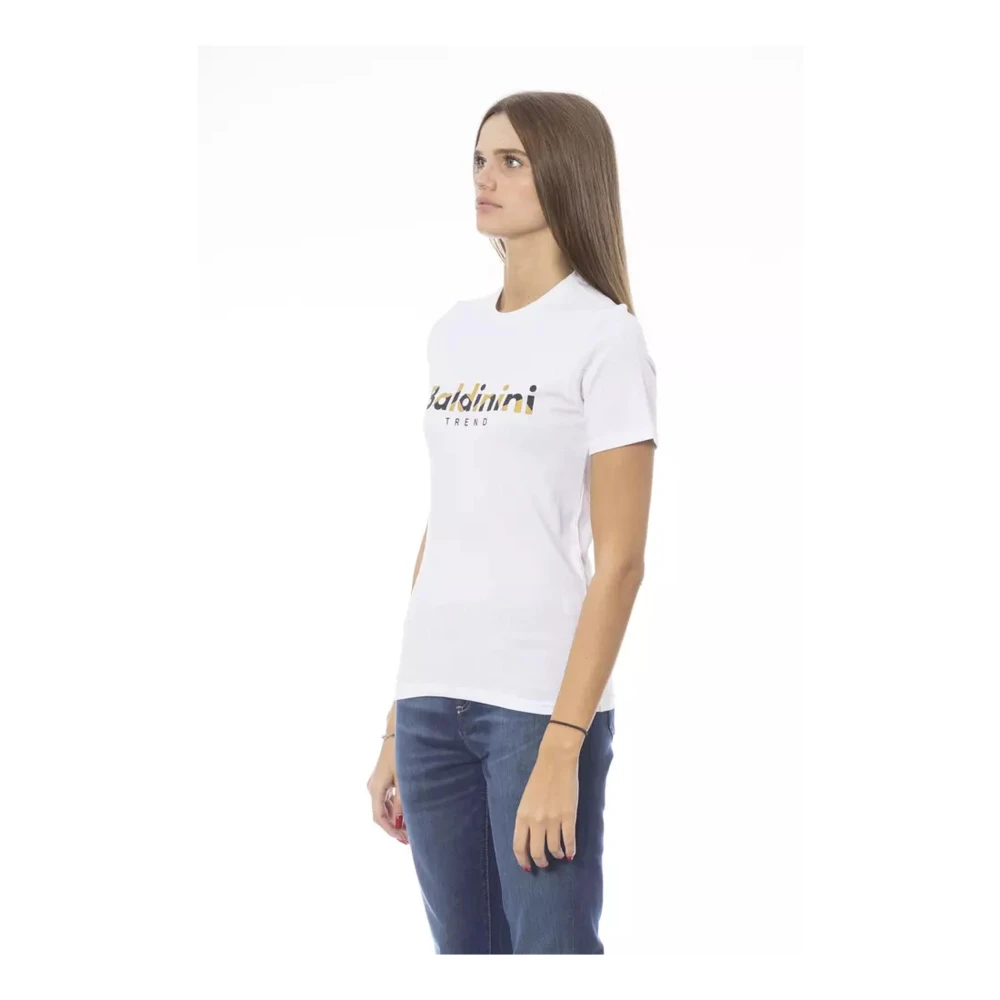 Baldinini T-shirt met ronde hals en print White Dames