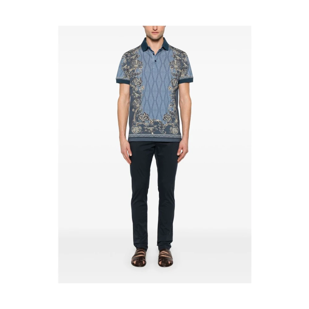 ETRO Blauwe Polo Sweater Multicolor Heren