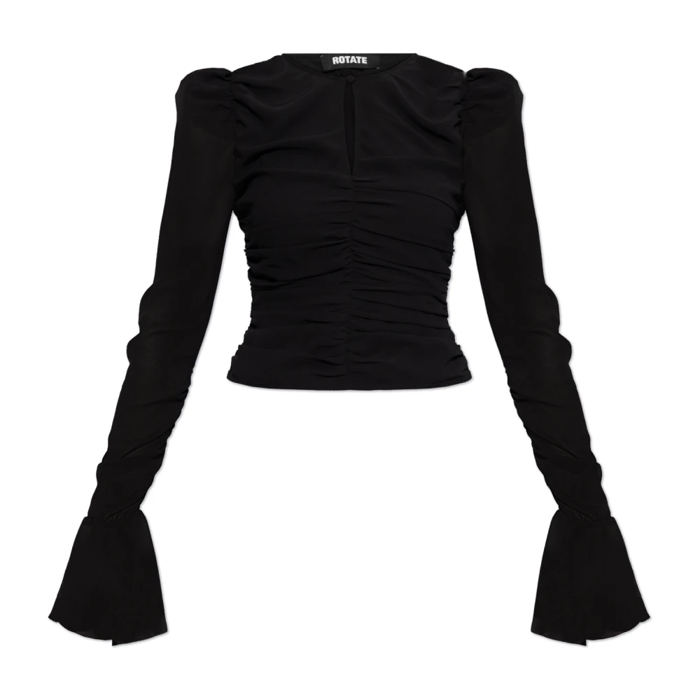 Rotate Birger Christensen Top met decoratieve drapering Black Dames