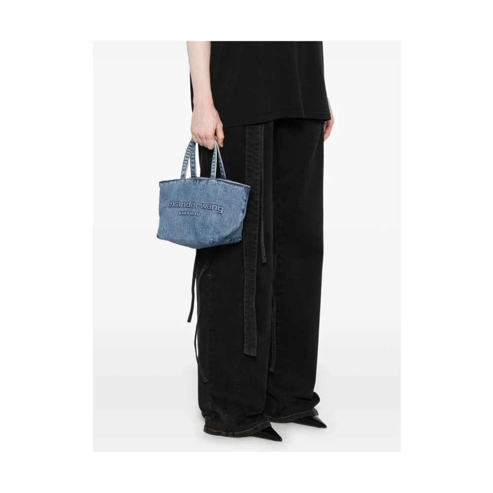 alexander wang Indigo Blauwe Stropdas-Bevestiging Schoudertas Blue Dames