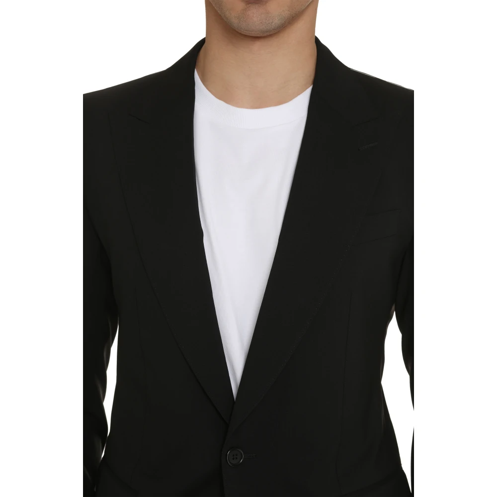 Dolce & Gabbana Sicilia Wollen Pak met Reverskraag Black Heren