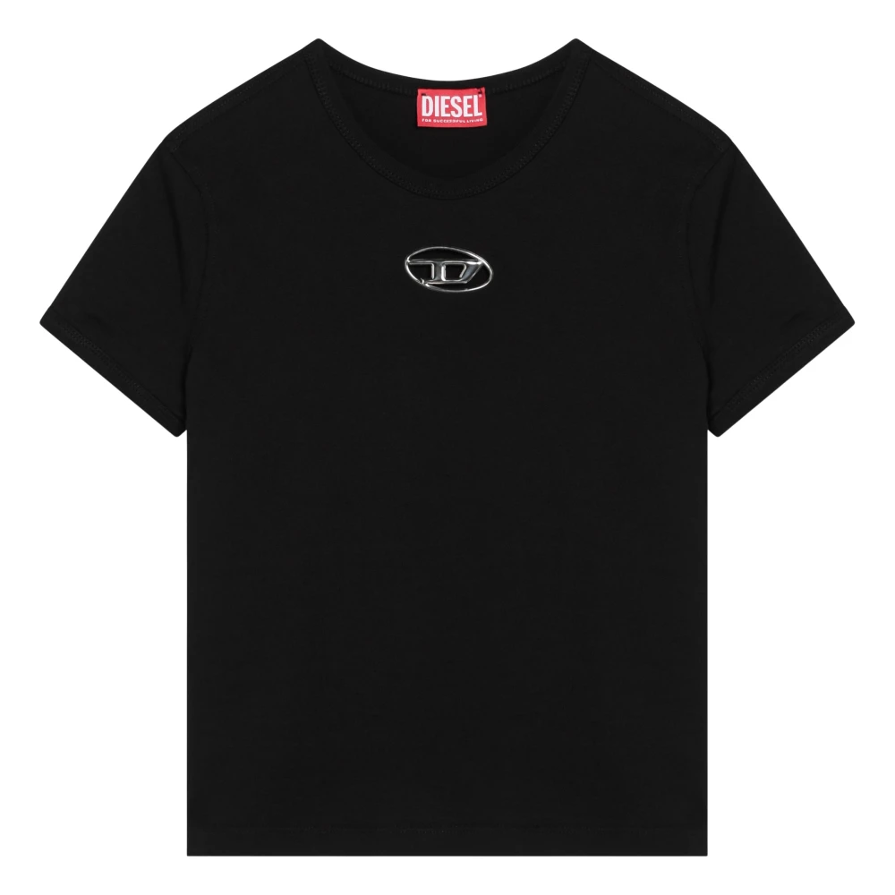 Diesel Lange mouw ronde hals T-shirt Black Dames