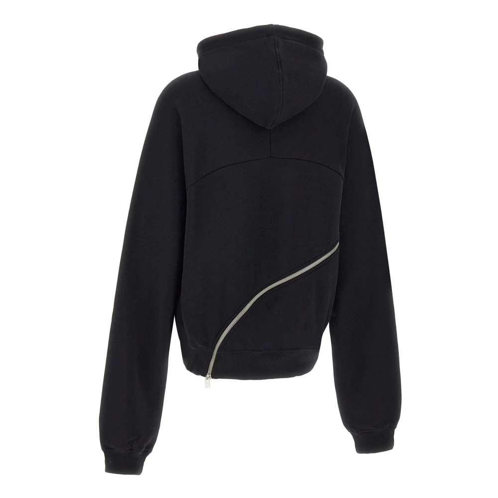 Heliot Emil Zwarte Katoenen Sweatshirt met Ritsdetails Black Dames