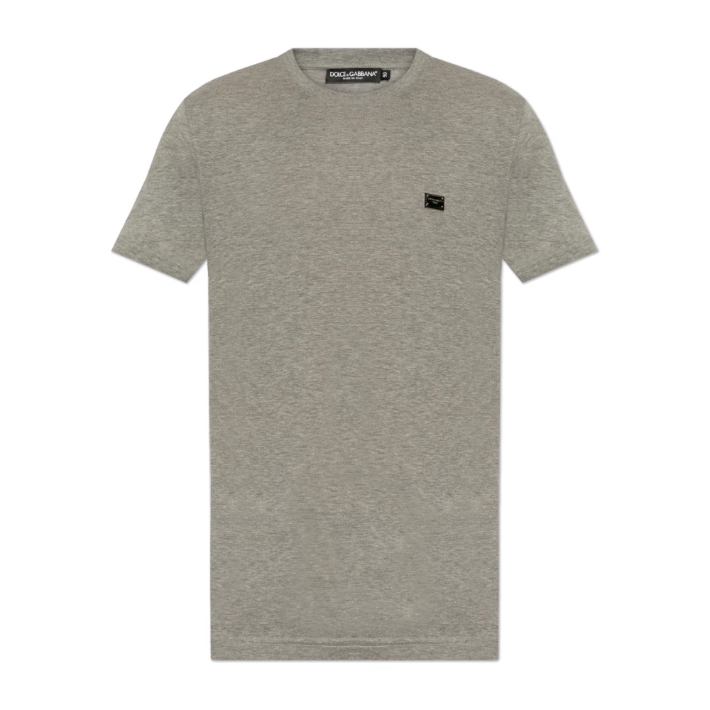 Dolce & Gabbana Men's Gray T-Shirt With Logo