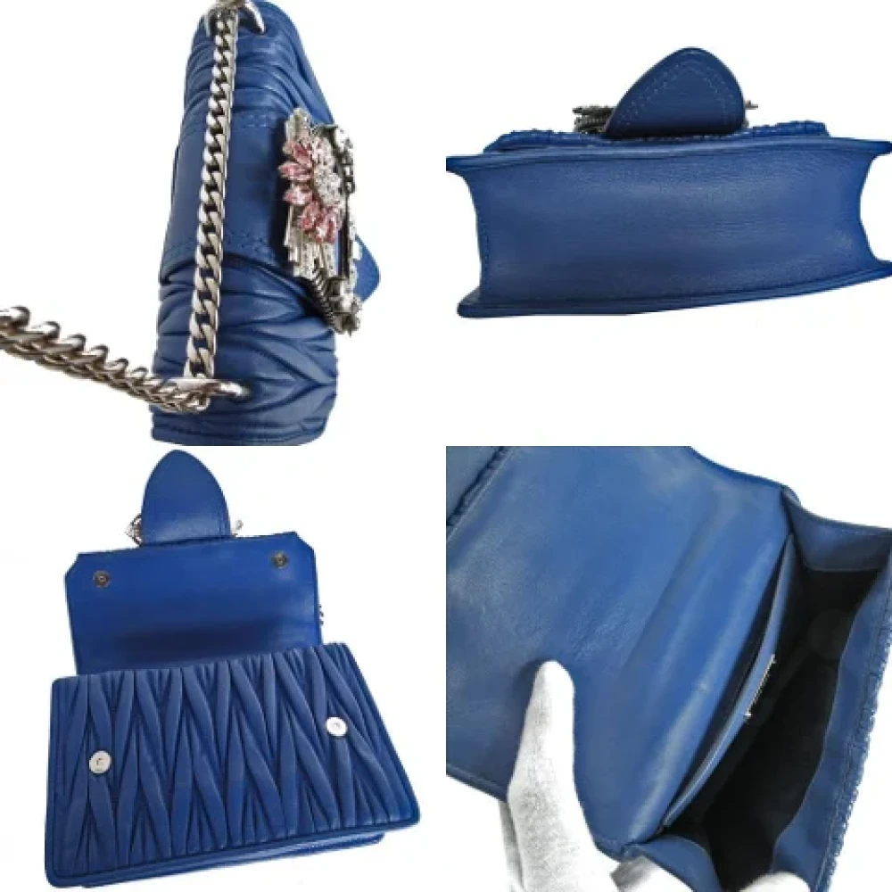 Miu Pre-owned Leather shoulder-bags Blue Dames