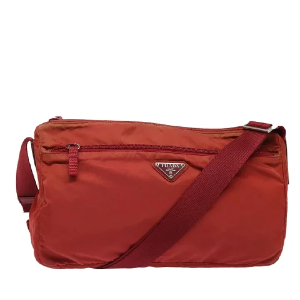 Prada Vintage Pre-owned Nylon prada-bags Red Dames