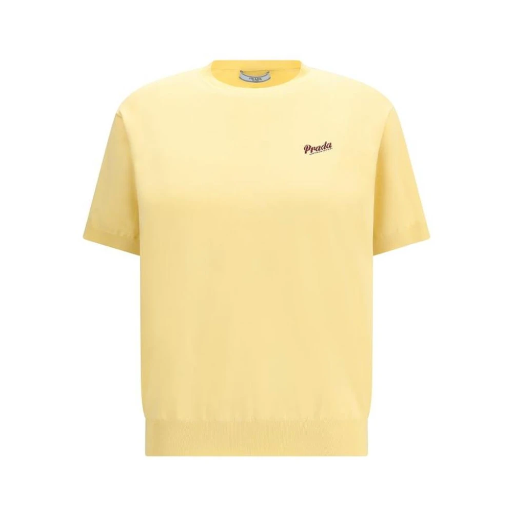 Prada Women's Yellow T-Shirts, Xs, Silk Sweatshirt