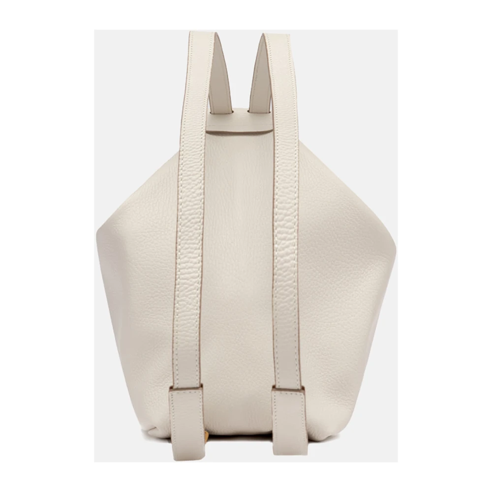 Gianni Chiarini Witte Gehamerd Leren Rugzak White Dames