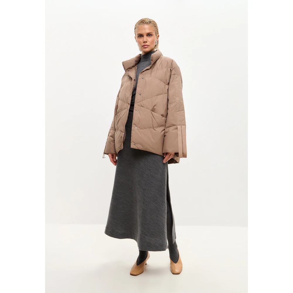 Cesare Gaspari Oversized Gewatteerde Pufferjas Beige Dames
