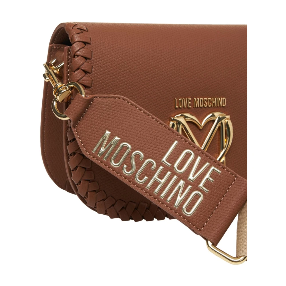 Love Moschino Bruine Schoudertas met Chic Logo Brown Dames