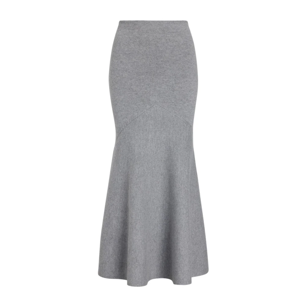 Patou Grijze Wol Gebreide Peplum Rok Gray Dames