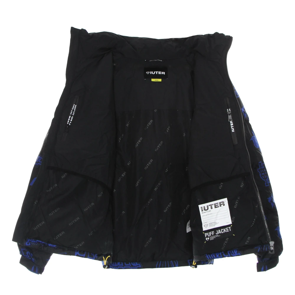 Iuter Zwarte Puffjas met Afneembare Capuchon Black Heren