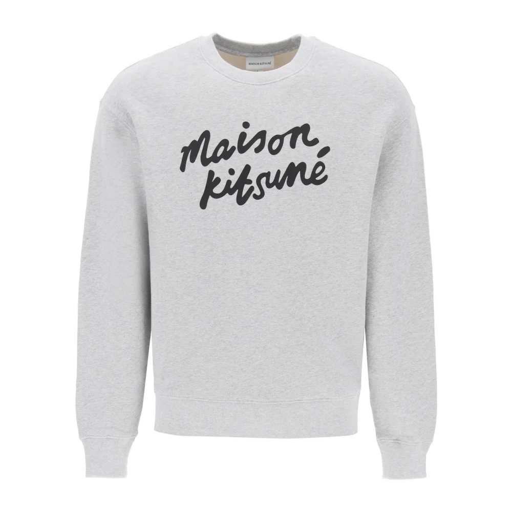 Maison Kitsuné Lange mouw katoenen sweatshirt Gray Heren