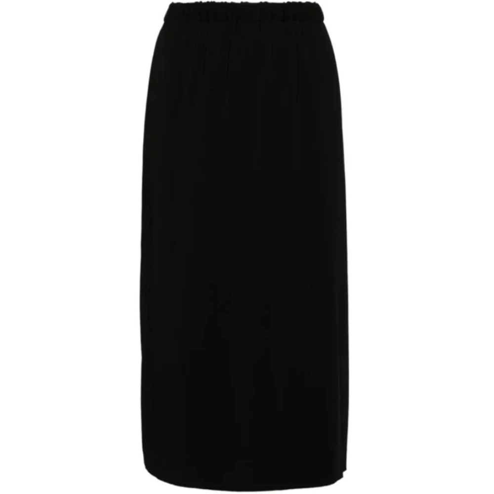 Forte Zwarte Pencil Rok Urban Minimalistische Look Black Dames