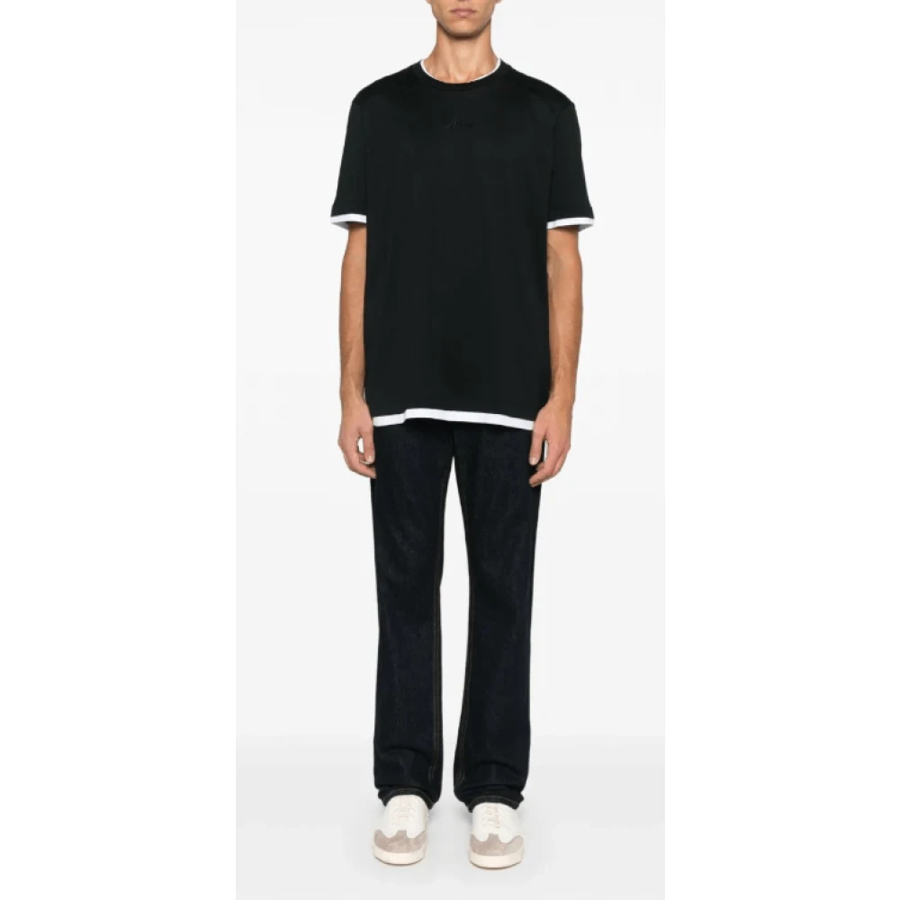 Brioni Geborduurd Logo Crew Neck T-shirt Black Heren