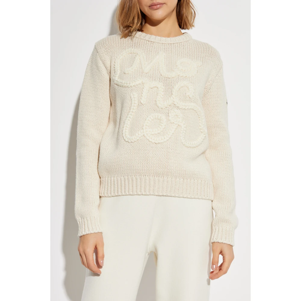 Moncler Trui met borduursel Beige Dames