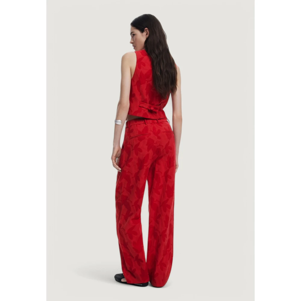 Desigual Rode Knoop Broek Lente Zomer Vrouwen Red Dames