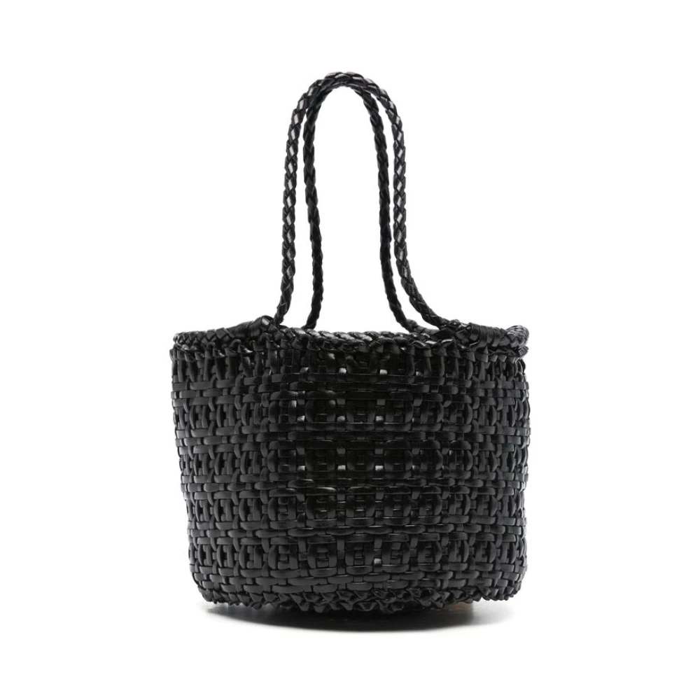 Dragon Diffusion Zwarte Leren Mand Weefsel Tote Black Dames