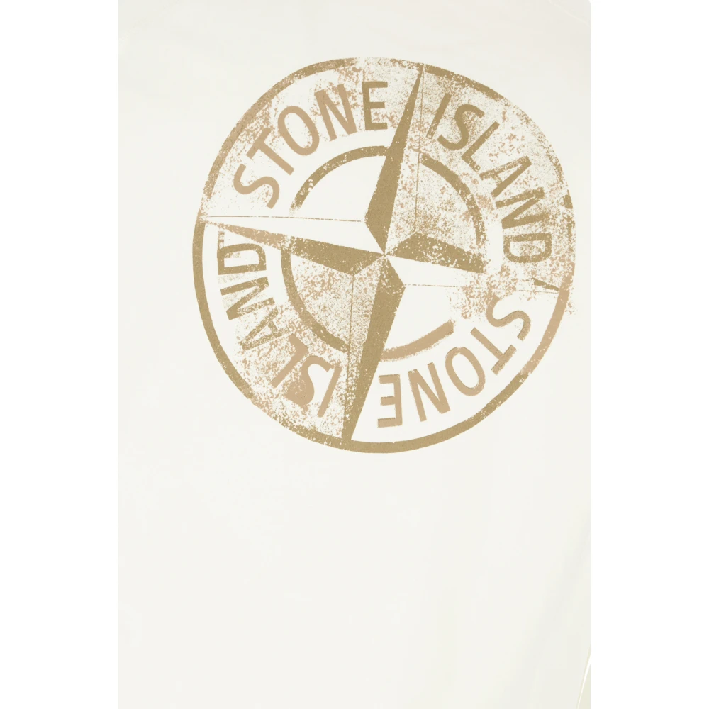 Stone Island Casual Katoenen T-shirt Beige Heren