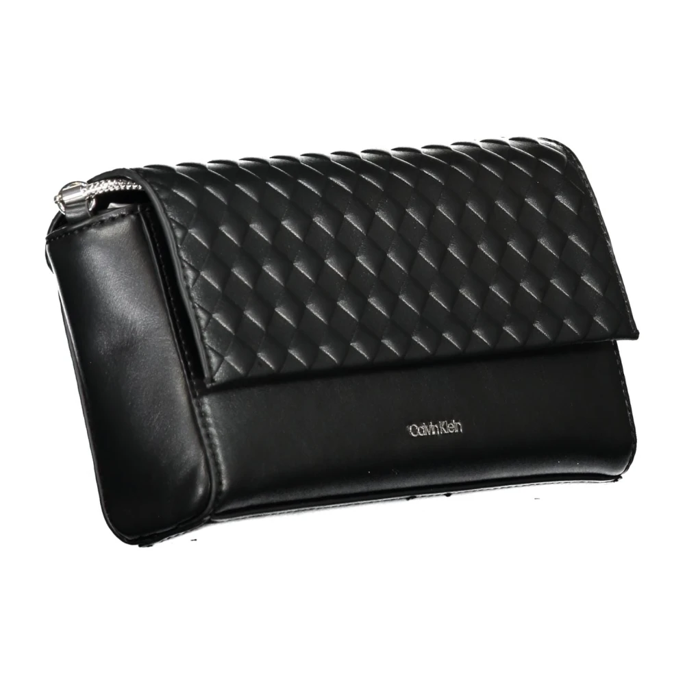 Calvin Klein Zwarte Schoudertas met Kettingband Black Dames