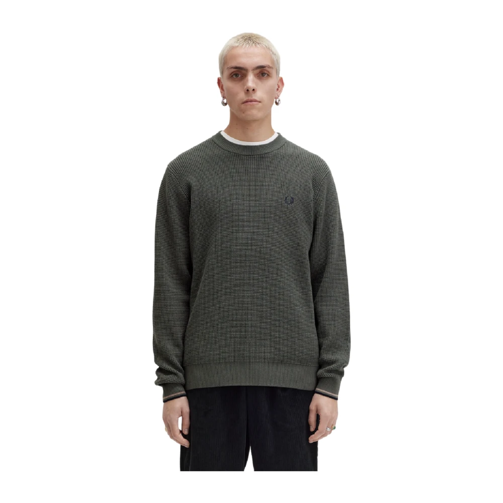 Fred Perry Groene Trui met Honingraatstructuur Green Heren