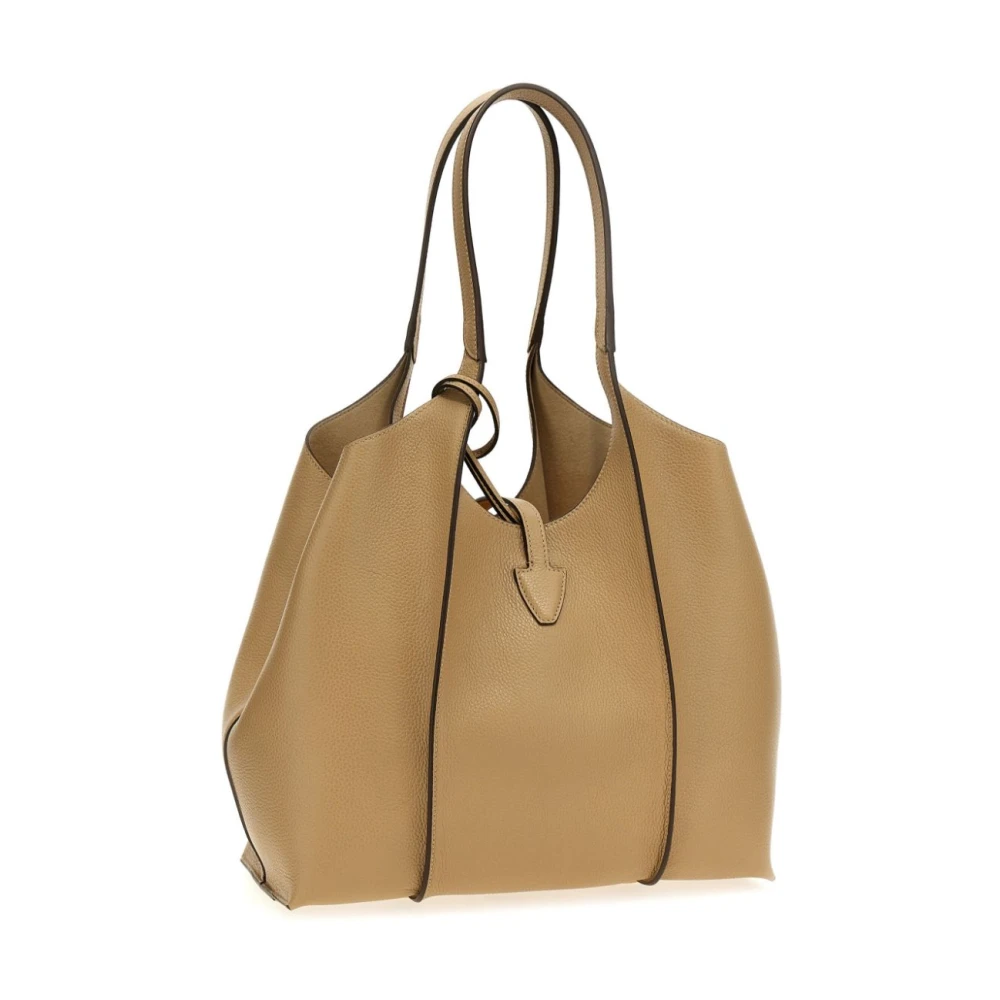 TOD'S Beige Logo-Gesp Tassen met Afneembare Pouch Beige Dames
