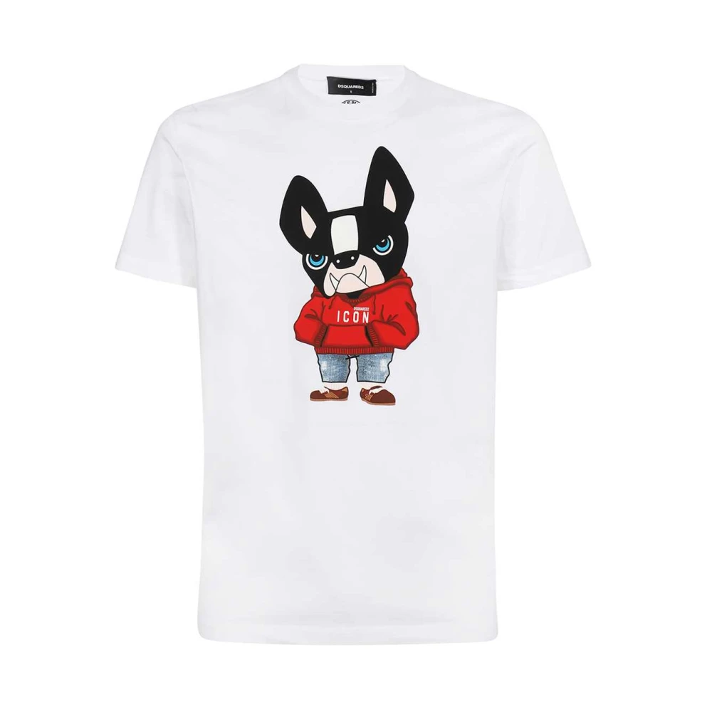 Dsquared2 Bedrukt Crew-neck T-shirt White Heren