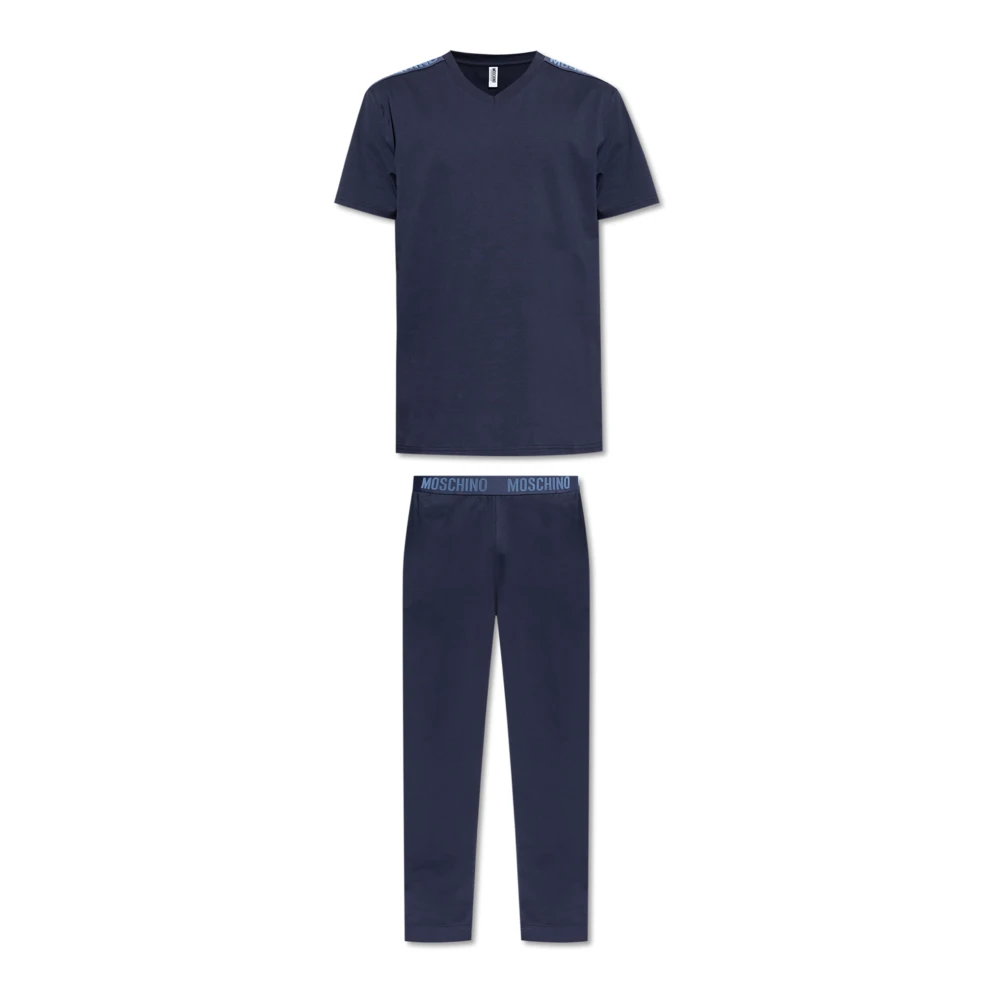 Moschino Pyjama's met logo Blue Heren