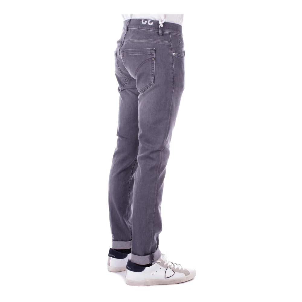 Dondup Skinny Logo Broek met Knoopsluiting Gray Heren